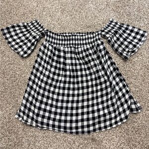 Rails Black and White Off-Shoulder Top